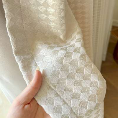 ÉLYSCA Custom-Made Curtain, Textured Jacquard Fabric, Fan-Woven Shell Pattern